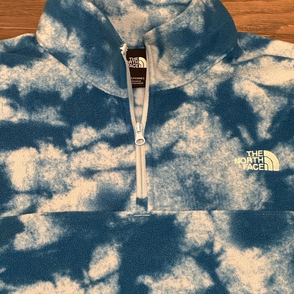 The North Face Women’s Quarter Zip Fleece Pullover Blue Cloud Print Size SP - Picture 4 of 12